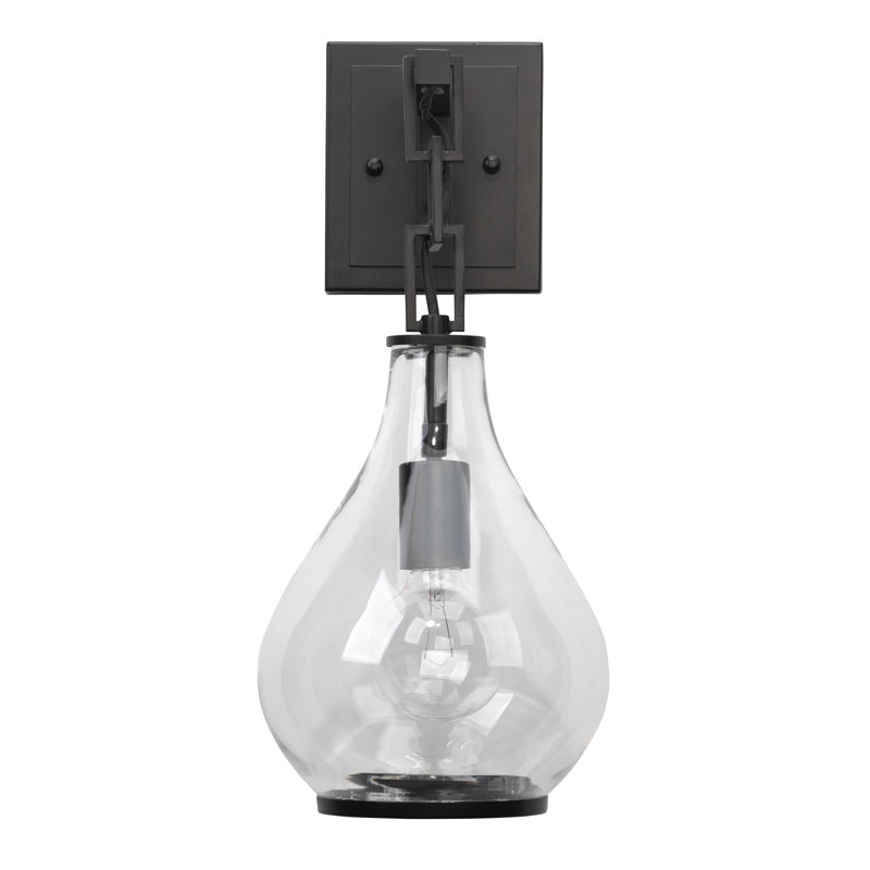 Antique Teardrop Glass & Oil-Rubbed Bronze Wall Sconce