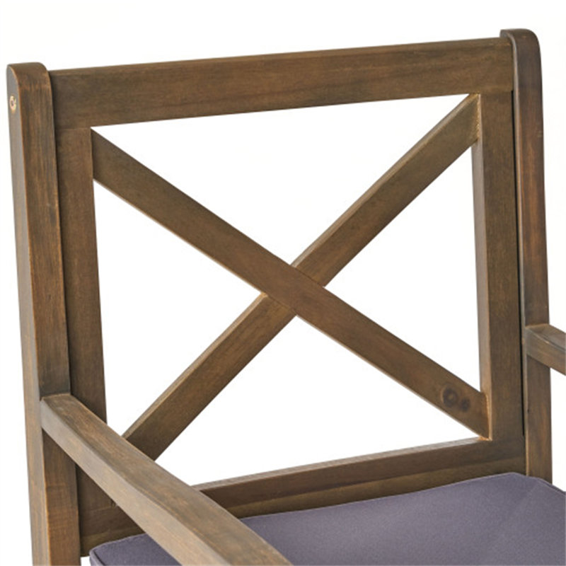 CHAISE DE SALLE À MANGER PERLA, 2PCS avec 2 coussins, gris