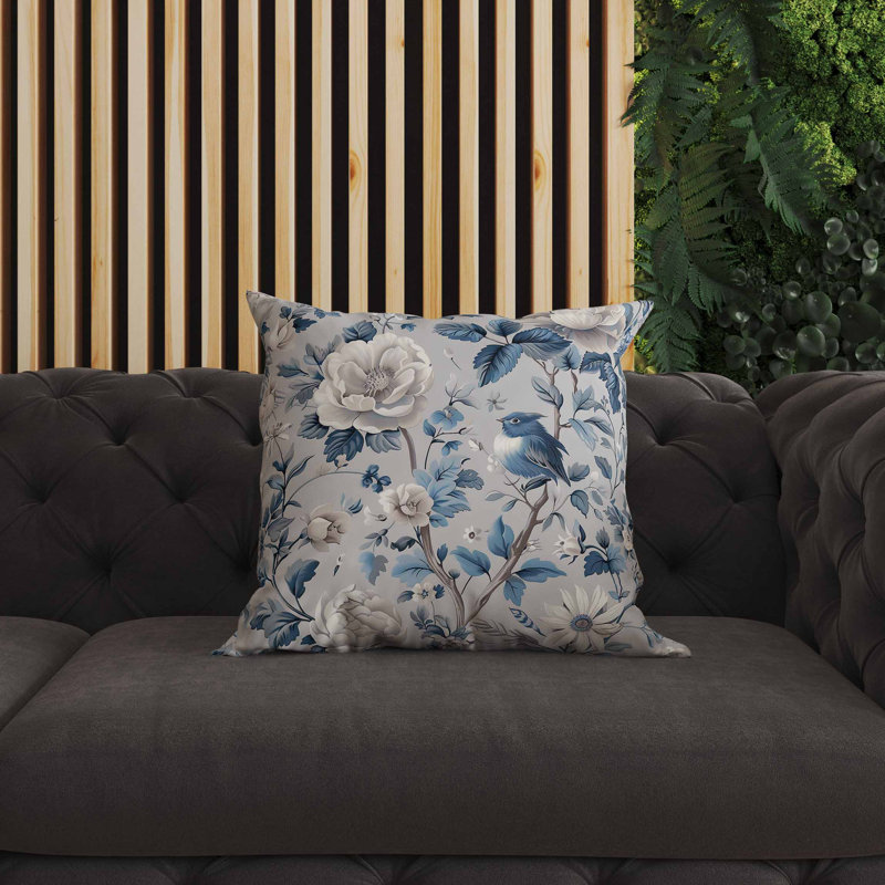 Coussin intérieur / extérieur Misty Morning, Bleu/gris, Carré 20 po