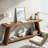 70.9 Inch Extra Long Sofa Table, Industrial Console Table Behind Couch, 2‑tier Open Shelf For Living Room, Entryway, Hallway