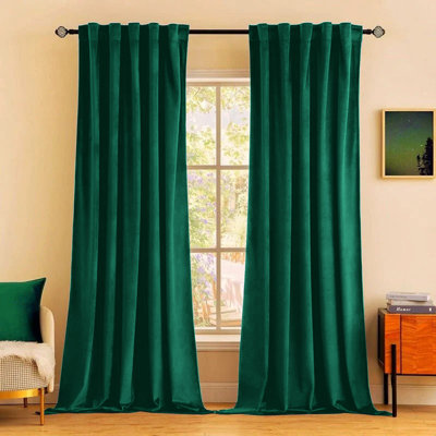 Rumson Crushed Velvet Eyelet Sheer Curtains Pair