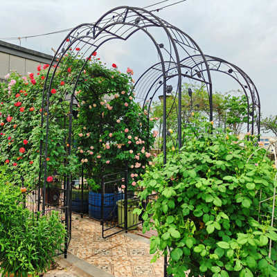 Arche de jardin en métal à assembler librement avec treillis de tonnelle de jardin 8 styles