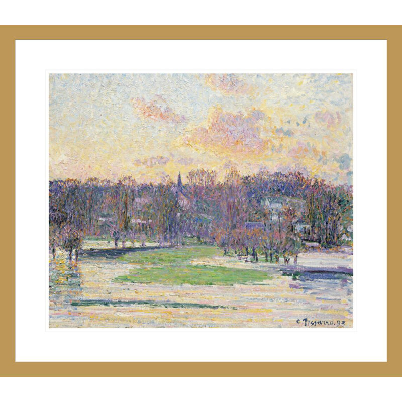 «Flood at Sunset» par Camille Pissarro, impression giclée sur cadre, H 23,5 po x l 26,83 po
