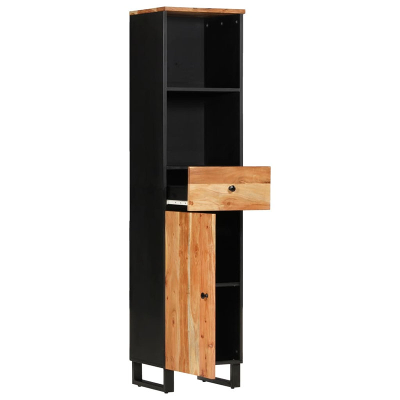 Leyhill Freestanding Linen Cabinet, Acacia Brown