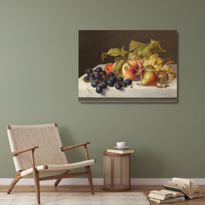 "Fruit Still Life" par Johann Wilhelm Preyer - Art mural sur toile tendue avec châssis