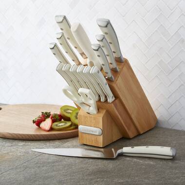 Farberware 15-Piece Triple Rivet Kitchen Knife Block Set with
