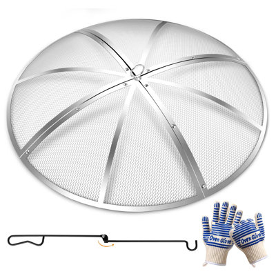 4 lb. Silver 22 in. x 22 in. Fire Pit Lid Fire Pit Accessory