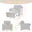 Convertible Gray Corduroy Tufted Sofa Bed Chair 3-In-1 Pull Out Multi-Functional Sleeper Single Chair Bed With 2 Soft Pillows, USB Outlet and  Cup Holder-1354231551