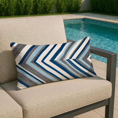 Coussin décoratif intérieur et extérieur à rayures diagonales