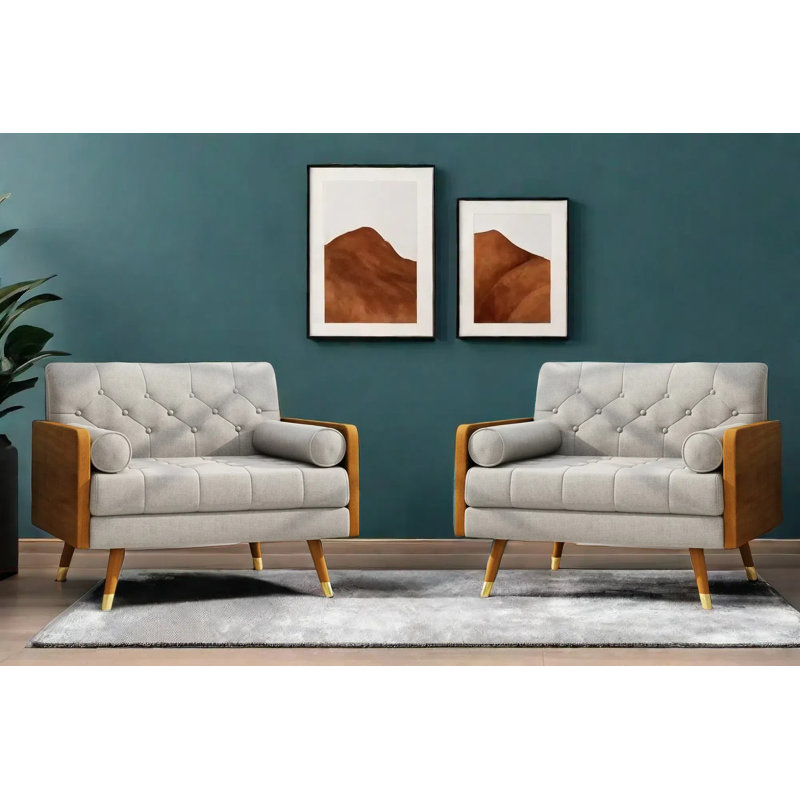 Fauteuil en polyester 95,88 cm de large Ingi, Beige
