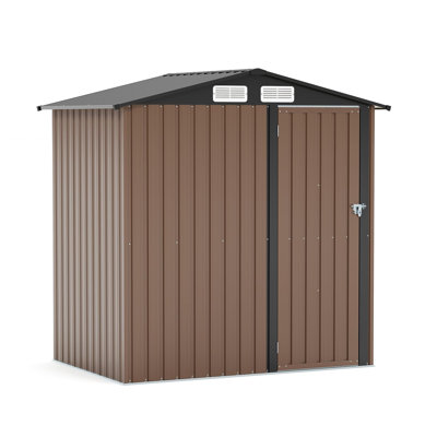 Remise de rangement extérieure en métal galvanisé 6 pi x 4 pi avec porte verrouillable