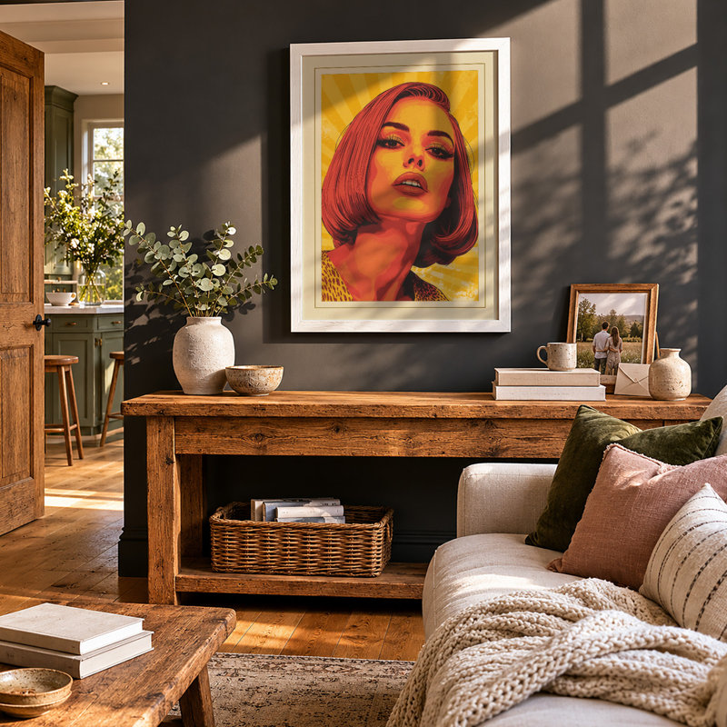 Pop Star Portrait Pop Art - Print, A4 - 29.7 x 21.0 cm, White