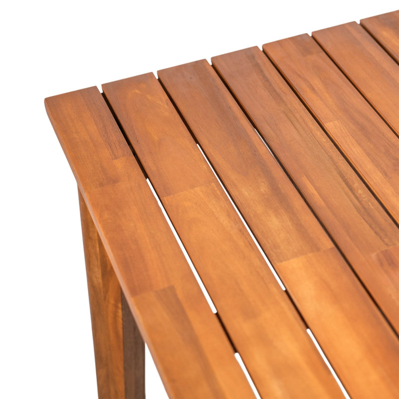 Ensemble de salle à manger d'extérieur moderne pour 6 personnes Fielder avec chaises en bois d'acacia tissé à la corde et table de salle à manger rectangulaire