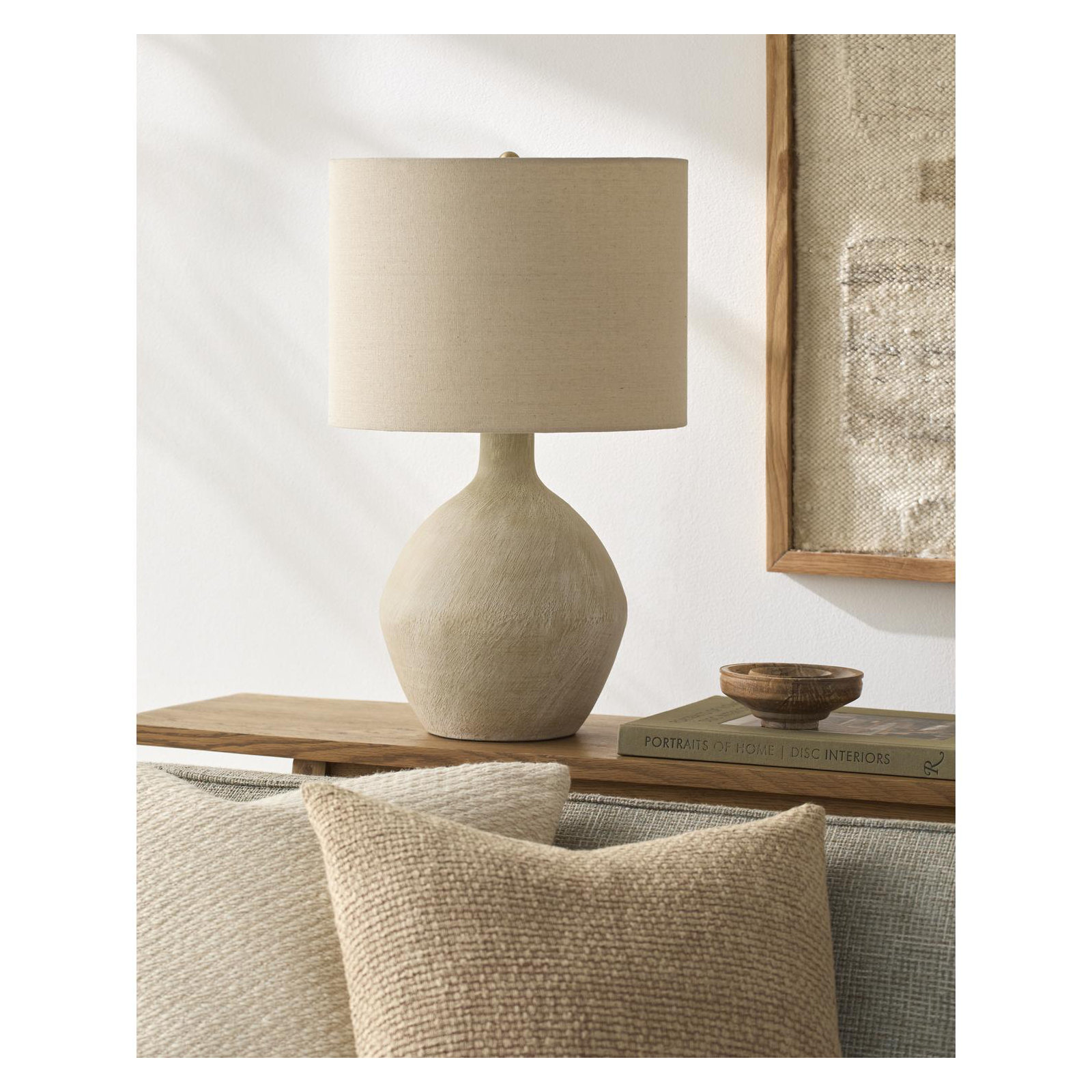 Hirotada Table Lamp, Beige, Beige