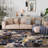 Dichiera Floral Brown/Navy/Cream Non-Slip Rubberback Area Rug-972733599