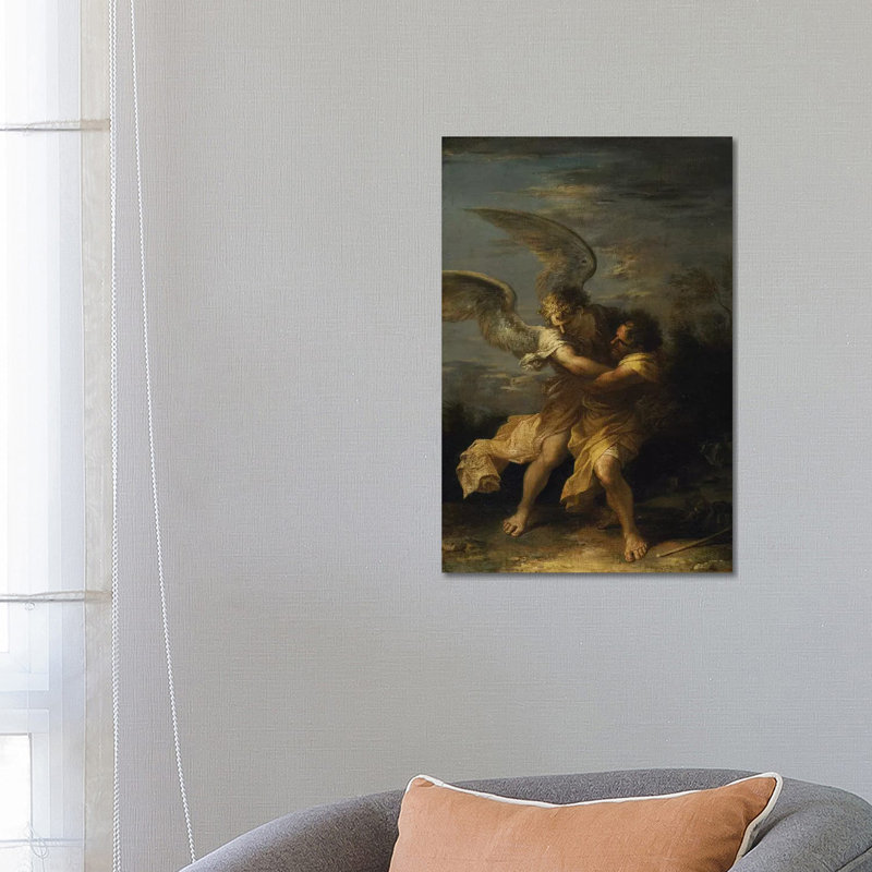 Jacob Wrestling With The Angel by Salvator Rosa - Wrapped Canvas Gallery-Wrapped Canvas Giclée