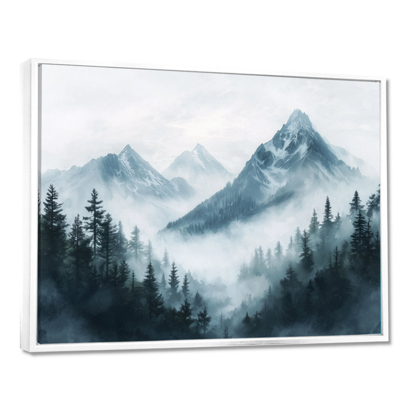 Impression sur toile Gennell Misty Mountain Morning II - montagnes, H 12 po x l 20 po, Reproduction avec cadre flottant