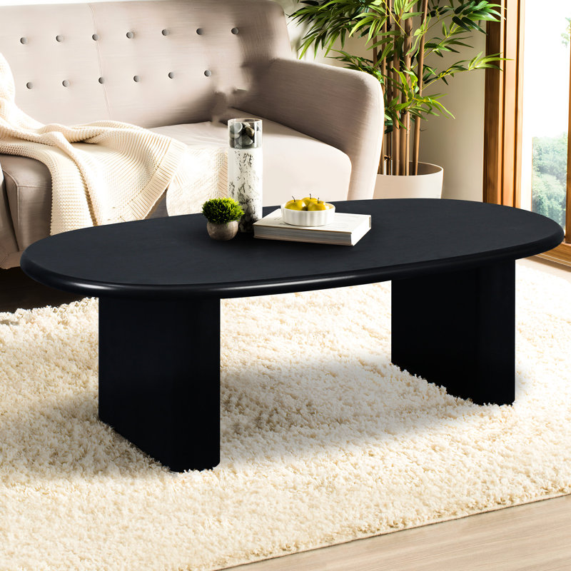 Table basse de table effilée de 51 po, noir antique, procédure d'installation sans effort, pour table de salon avec plateau de table, méthode d'installation, primaire
