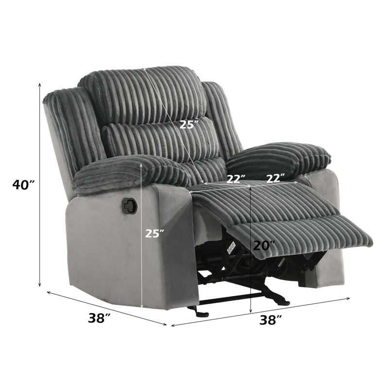 Fauteuil inclinable oscillant en velours côtelé Lesley