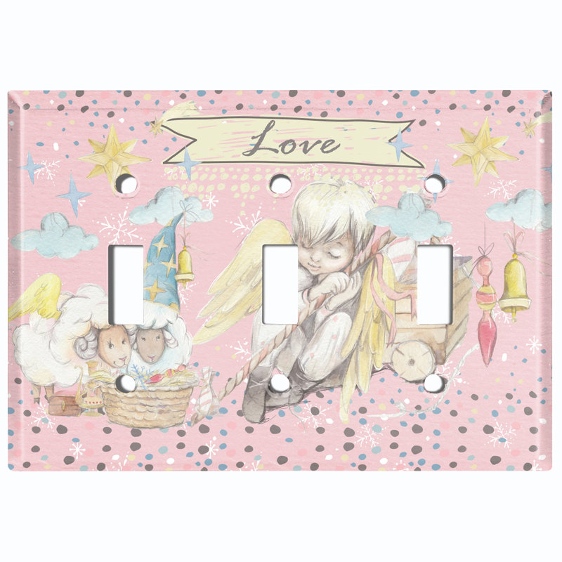 Plaque murale 3 lumières Angel Baby Love
