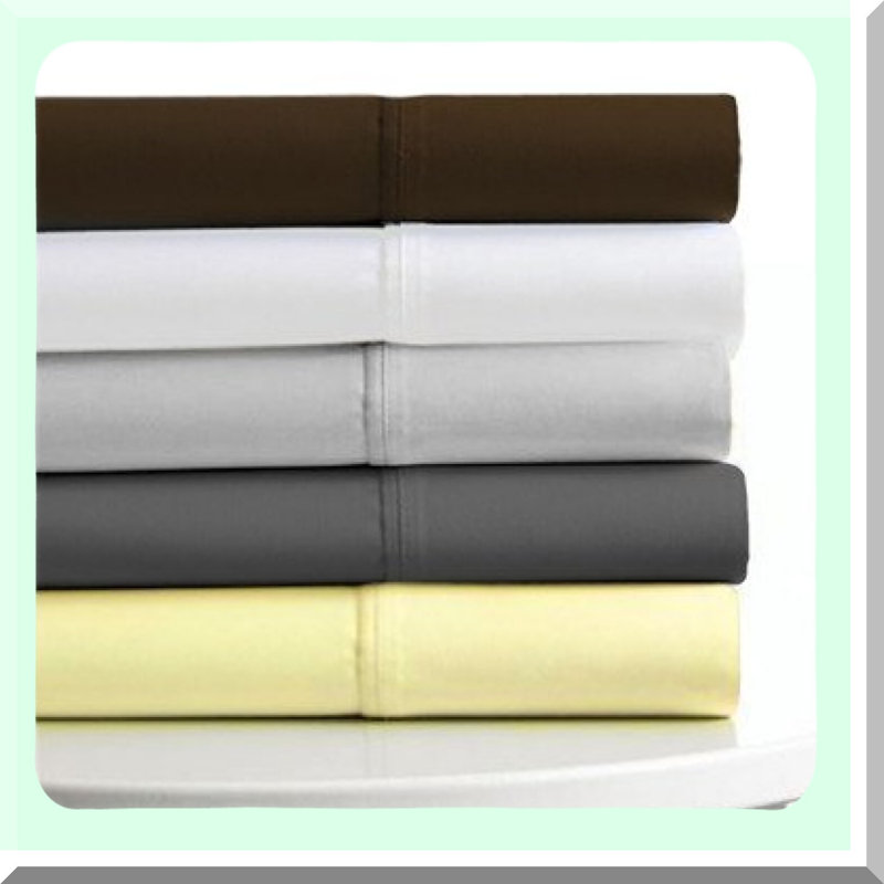 Luxury Sateen Cotton Bed Sheet Set - 600 Thread Count Queen Size Silver - Soft Solid Sheets & Pillowcase Set with Deep Pocket - 6-Piece Bedding