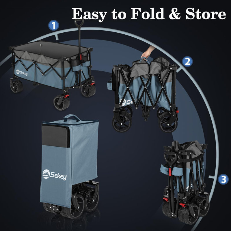 Foldable Tailgating Wagons, Blue&grey