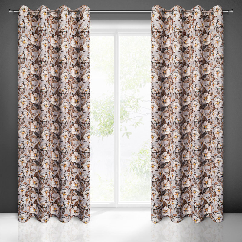 Adebisi Semi Sheer Curtains Single Panel, Beige