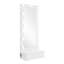 Grand miroir blanc étroit avec haut-parleur et tiroir-1699647479