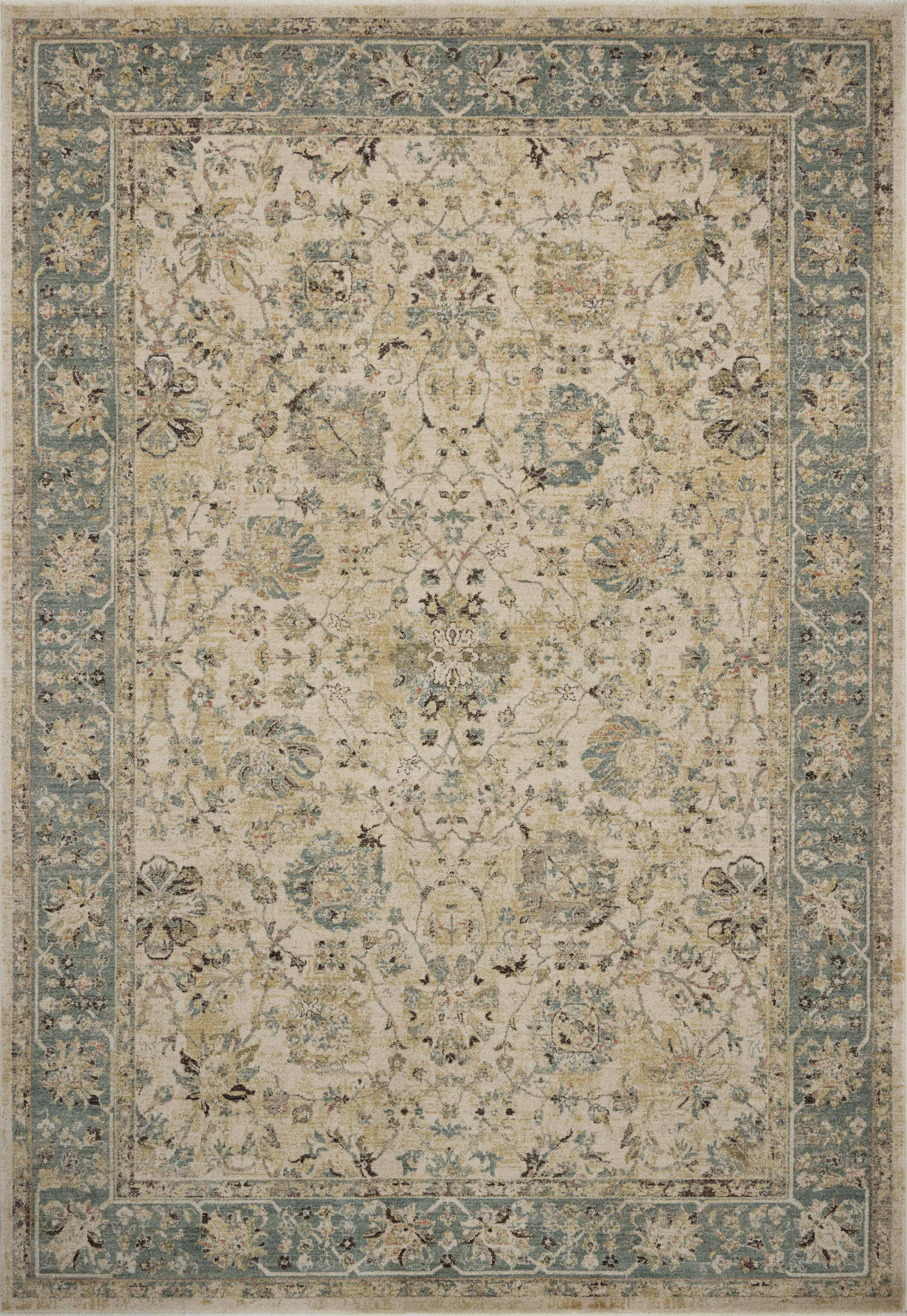 Bungalow Rose Loloi Soraya Ant. Ivory / Blue Traditional Area Rug | Wayfair