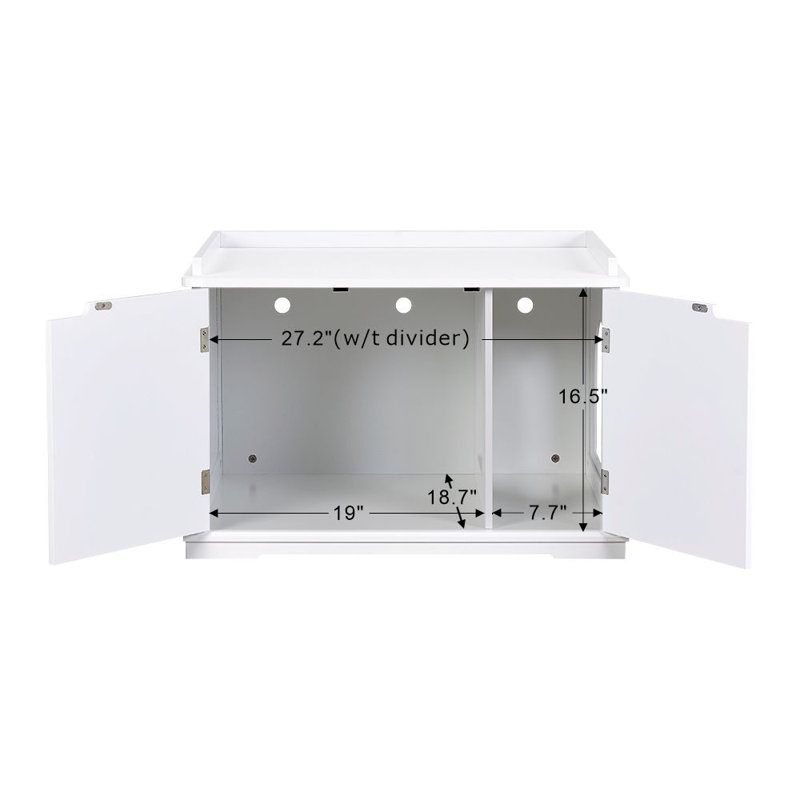 Litter Box Enclosure, White