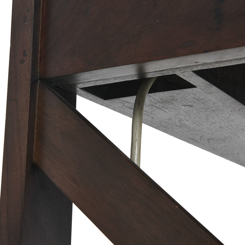 Bureau en bois massif avec plateau pour clavier et gestion des câbles cachés Rainier, Noyer
