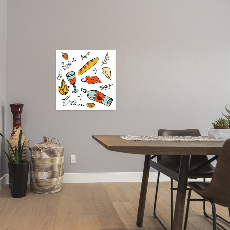 «Delightful Wine and Bites Rustic Abstract Contemporary Landscape Nature», art mural, 24" H x 24" W