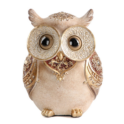 Antique Gold & Brown Owl statue