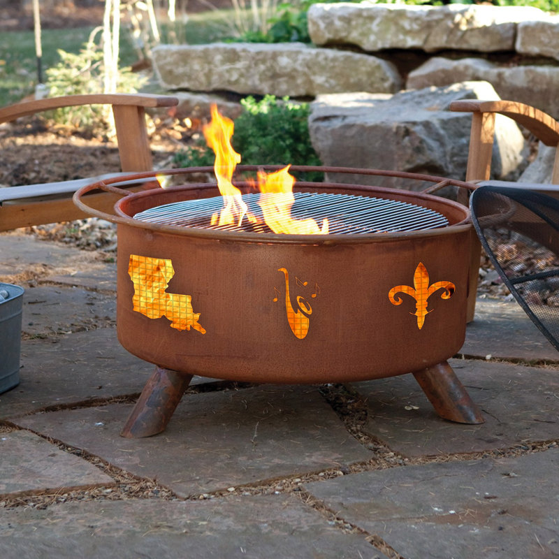 Jauregui Steel Wood Burning Fire Pit