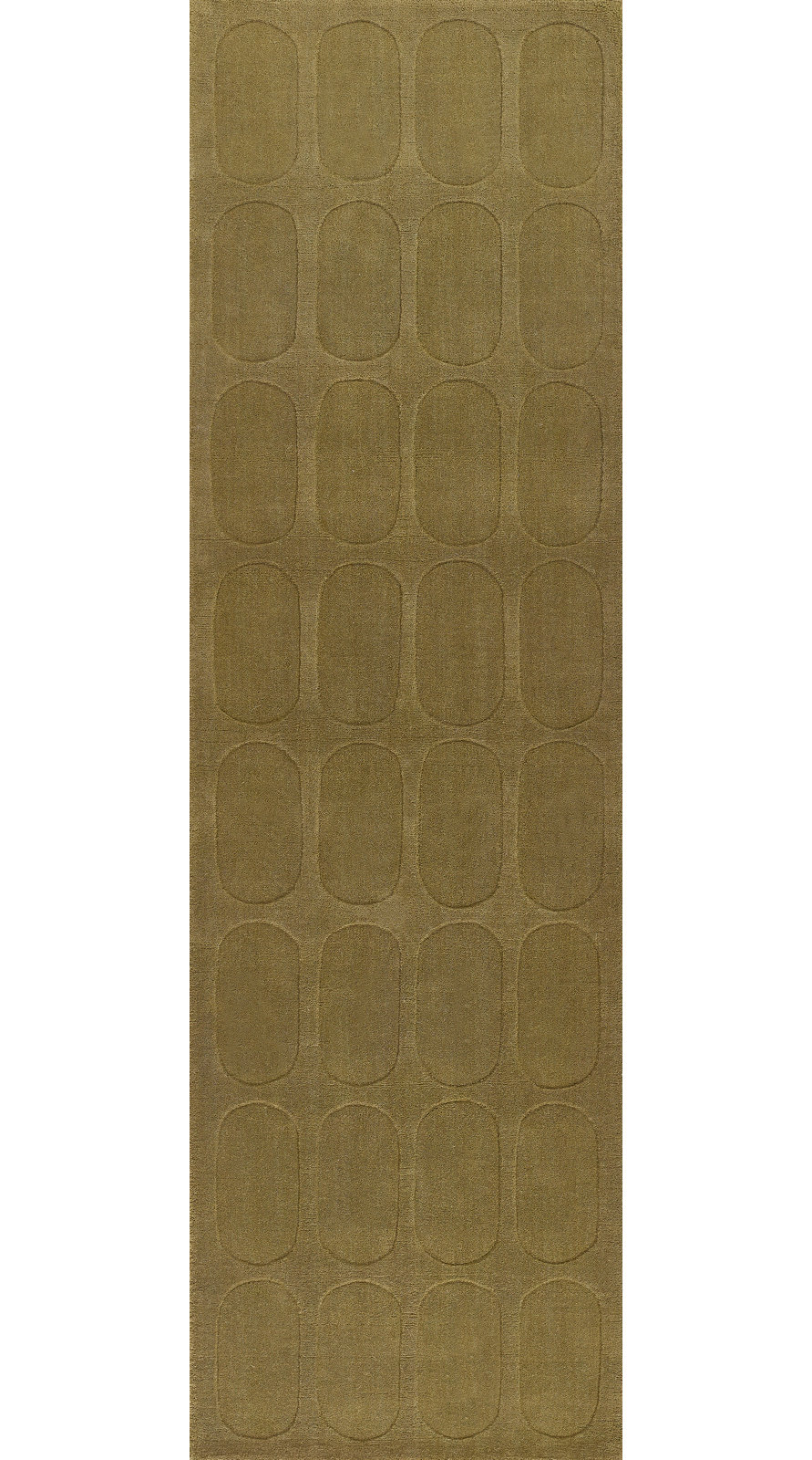Aldery Green Hand-Loomed Geometric Wool Rug, 2'3" X 8' Runner