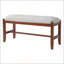 Ensemble de salle à manger 4 pièces avec table en faux marbre, chaises rembourrées et banc, conception peu encombrante pour les salles à manger modernes, gris-129945728
