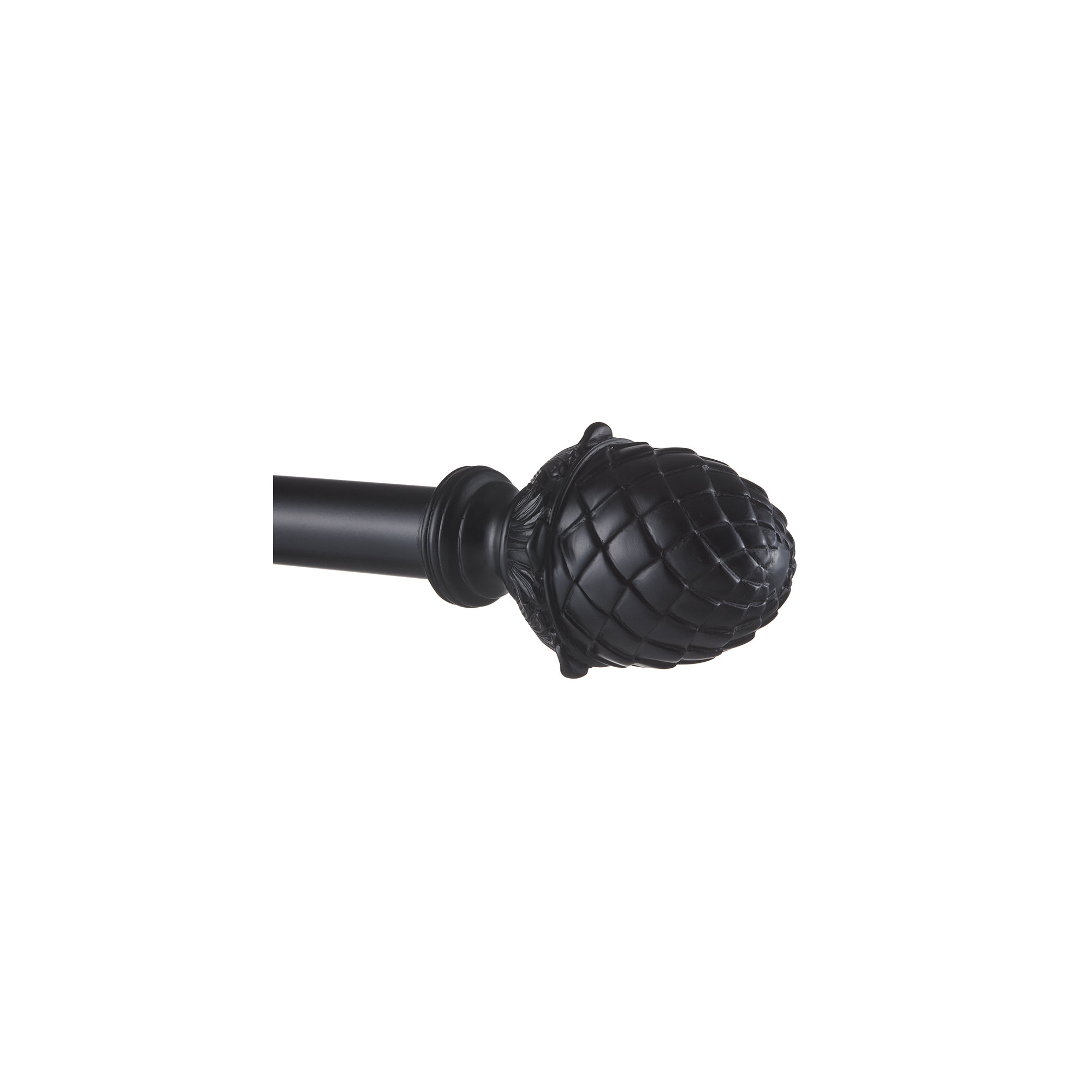Nikhat Single Curtain Rod, 36" - 72", Black