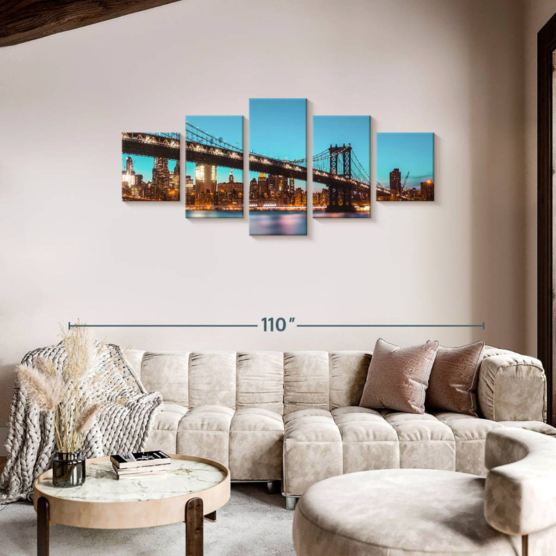 Bright Manhattan Bridge, 36" H x 80" W