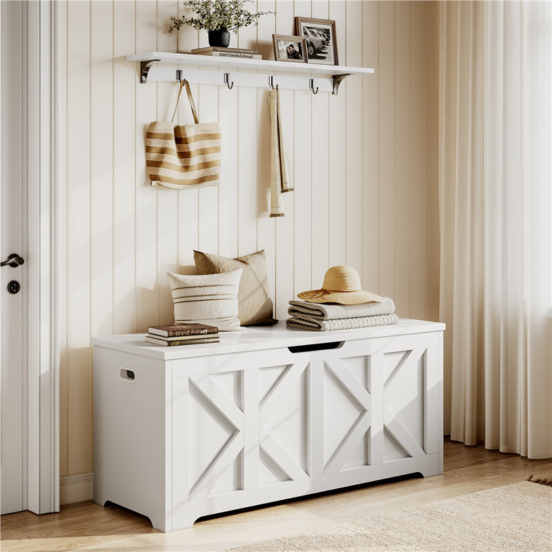 Storage Bench, White