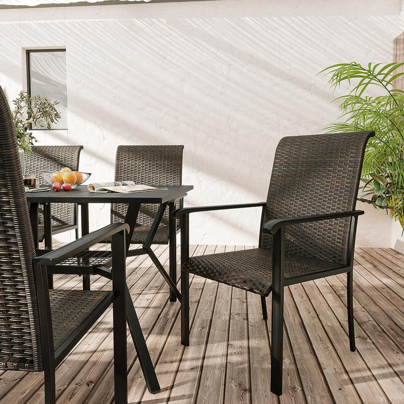 Chaise de patio Chuitna, Noir