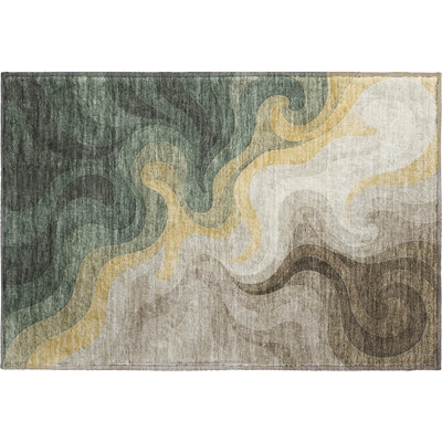 Premium Machine Washable Mayfield AMF2468 Abstract Rug