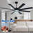 65 in. 8-Blade Black / Walnut Brown Fandelier Ceiling Fan with LED Light, Remote and APP Control, Two-Toned Blade-208690563