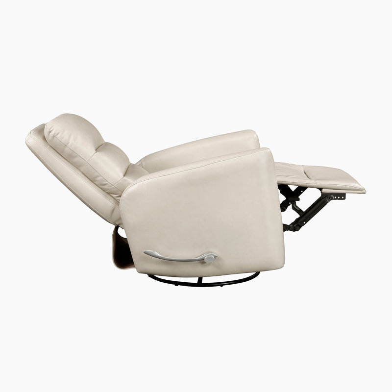 Wilner 35" Modern & Contemporary Glider Breathable Swivel Faux Leather Reclining Chair with 360° Swivel & Gentle Gliding