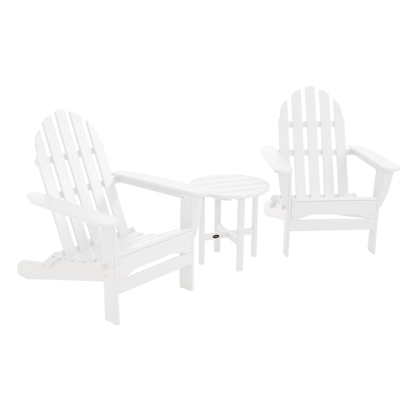 POLYWOOD® Classic Adirondack 2-Person Patio Seating Group, White