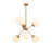 Modern Chandelier with Metal Body & Glass Cap, 21.7 x 21.7 x 25.6 inches | Gold & White Finish, 6 x E27 Socket (Max 40W) | Perfect for Glam & Scandinavian Décor, Elegant Lighting for Living Room & Dining Areas-972800408