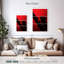 Silhouette de saxophone Abarca sur fond rouge-108537211