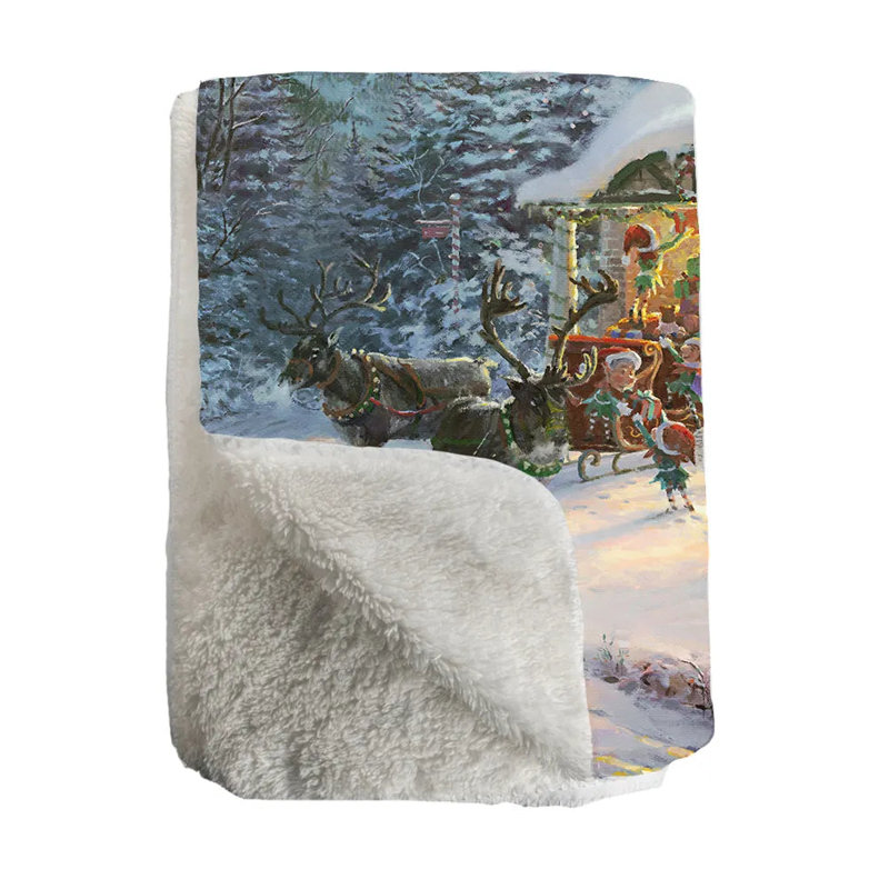 Jeté en sherpa Thomas Kinkade
