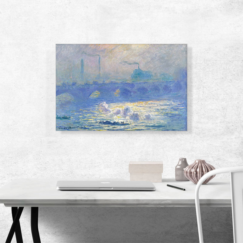 Waterloo Waterloo 1903 par Claude Monet, reproduction d'art sur toile tendue, H 18 po x l 26 po x P 1,5 po