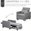 Chaise de lit réglable, tissu de coton de qualité, chaise longue convertible multifonctionnelle grise - avec poignée