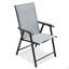Ensemble de table de salle à manger d'extérieur, table carrée noire en métal de 37 pouces avec 4 chaises pliantes-1422606846